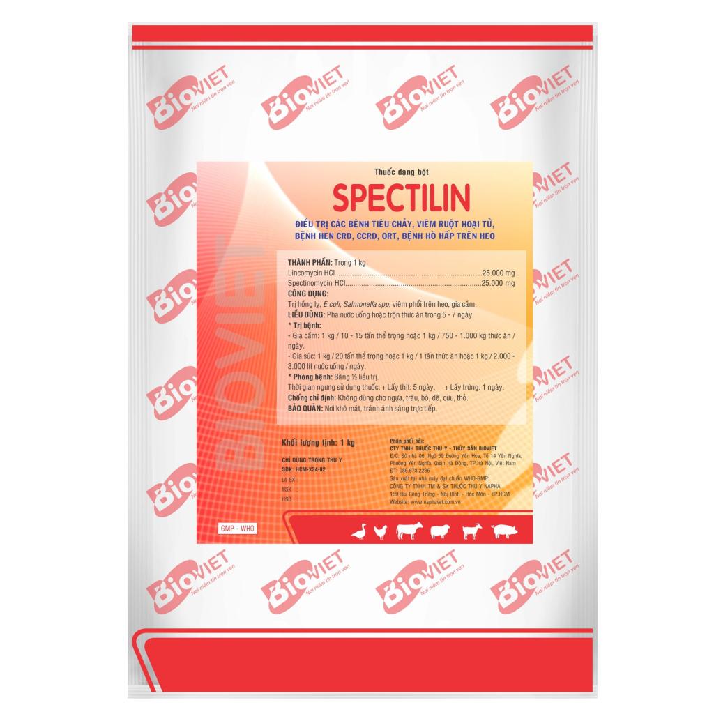 SPECTILIN ( 2,5-2,5% ) : KHÁNG SINH TRỘN PHÒNG HÔ HẤP, VIÊM KHỚP TRÊN GIA SÚC, GIA CẦM