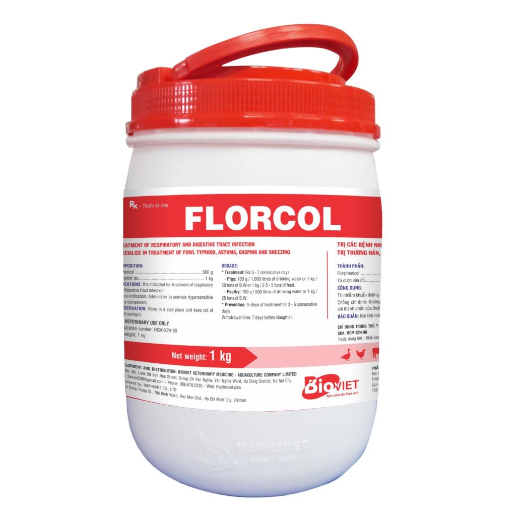 FLORCOL ( Florfenicol 50%) : ĐẶC TRỊ CÁC BỆNH TRÊN ĐƯỜNG HÔ HẤP