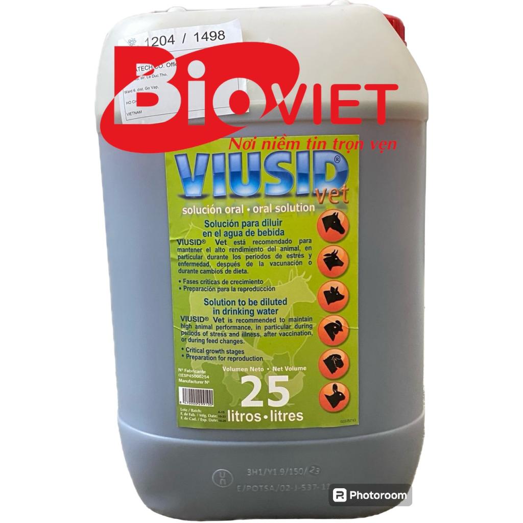 VIUSID CAN 25L : KHÁNG VIRUS CAO CẤP ,TĂNG MIỄM DỊCH, NÂNG CAO ĐỀ KHÁNG,  NÂNG CAO TỶ LỆ SỐNG, PHỤC HỒI NHANH.