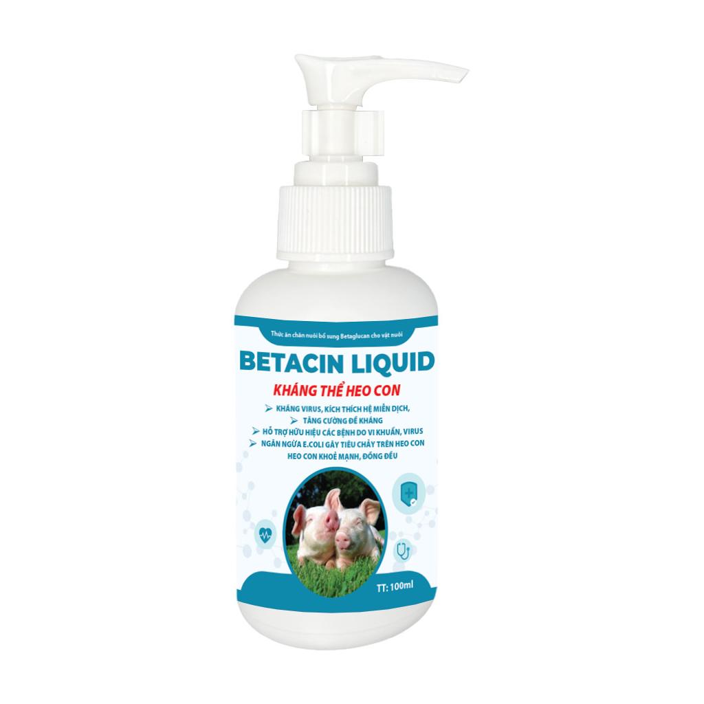 BETACIN LQ ( KHÁNG THỂ HEO CON ) : KÍCH THÍCH MIỄN DỊCH, NGĂN NGỪA VI KHUẨN GÂY TIÊU CHẢY, NGỪA VIRUS, NÂNG CAO TỶ LỆ SỐNG