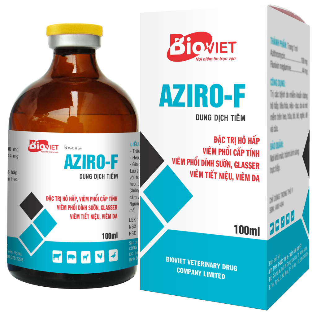 AZIRO  F ( Azi + Flu ) : ĐẶC TRỊ BỆNH HÔ HẤP , VIÊM PHỐI CẤP TÍNH, VIÊM PHỔI DÍNH SƯỜNG