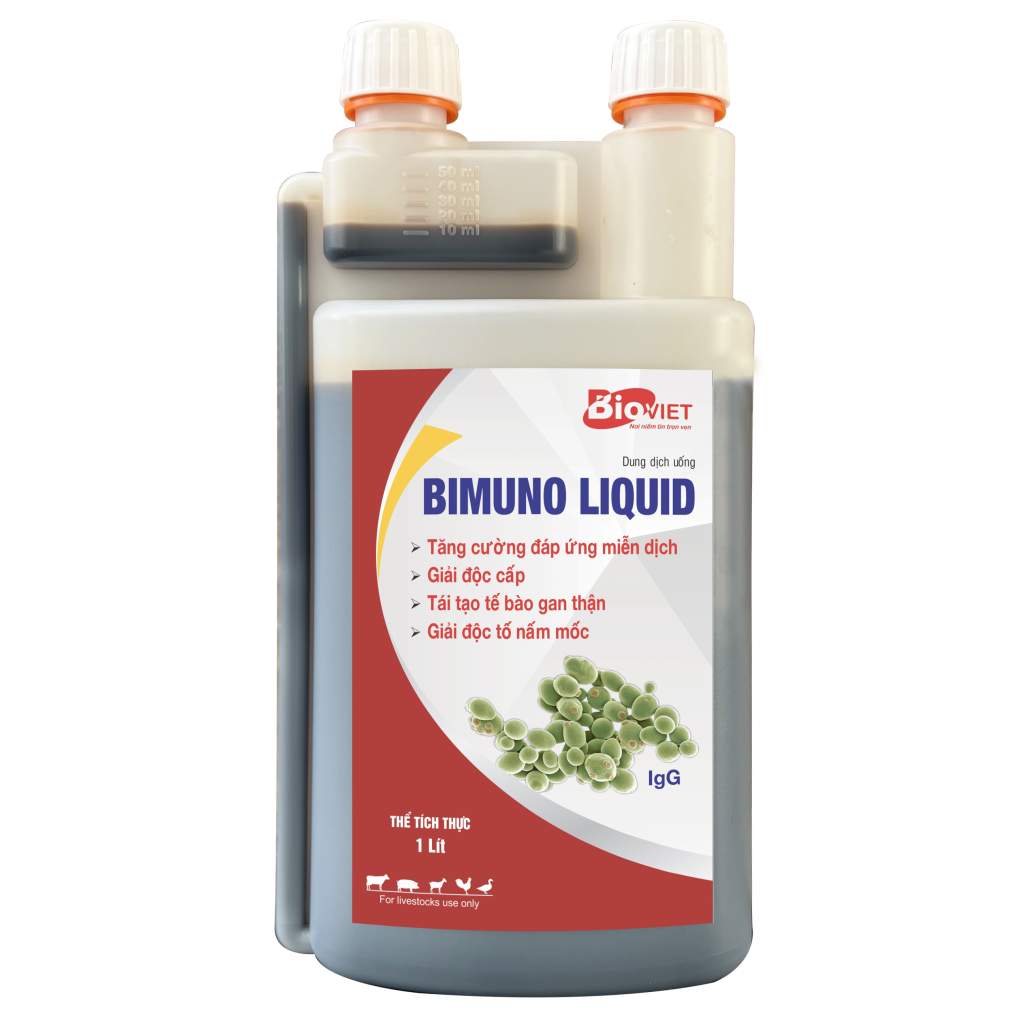 BIMUNO LIQUID 1L : GIẢI ĐỘC CẤP, HÁP THU ĐỘC TỐ , TĂNG CƯỜNG ĐỀ KHÁNG , HỒI SỨC TỈNH NHANH CHO VẬT NUÔI