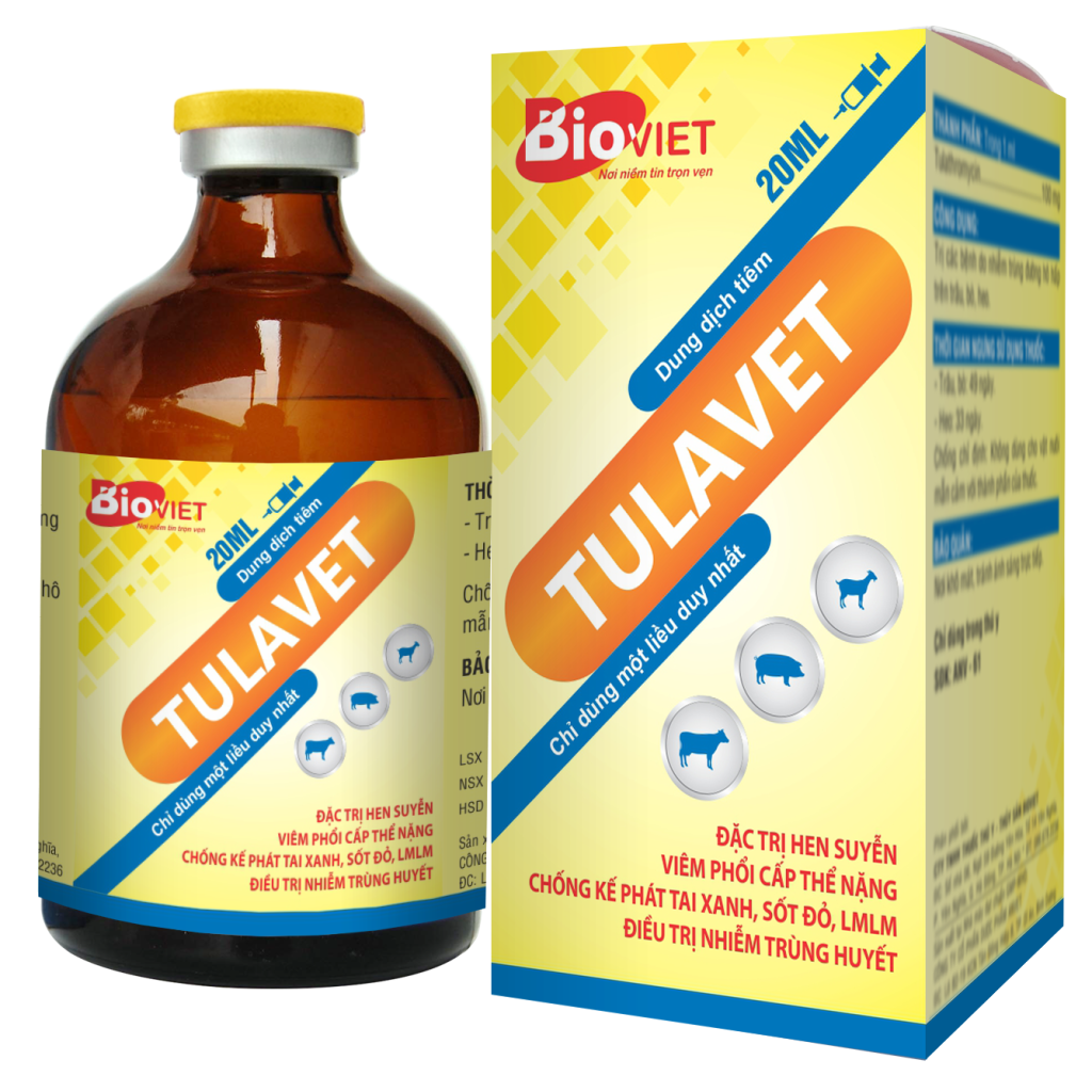 TULAVET 20ML : ĐẶC TRỊ BỆNH HÔ HẤP, VIÊM PHỔI CẤP, CHỐNG KẾ PHÁT DO VIRUS