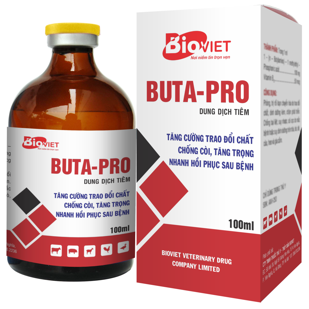 BUTA - PRO ( BUTAPHOSPHAN + B12) TĂNG CƯỜNG TRAO ĐỔI CHẤT, TĂNG ĐỀ KHÁNG, HỒI SỨC TỈNH NHANH