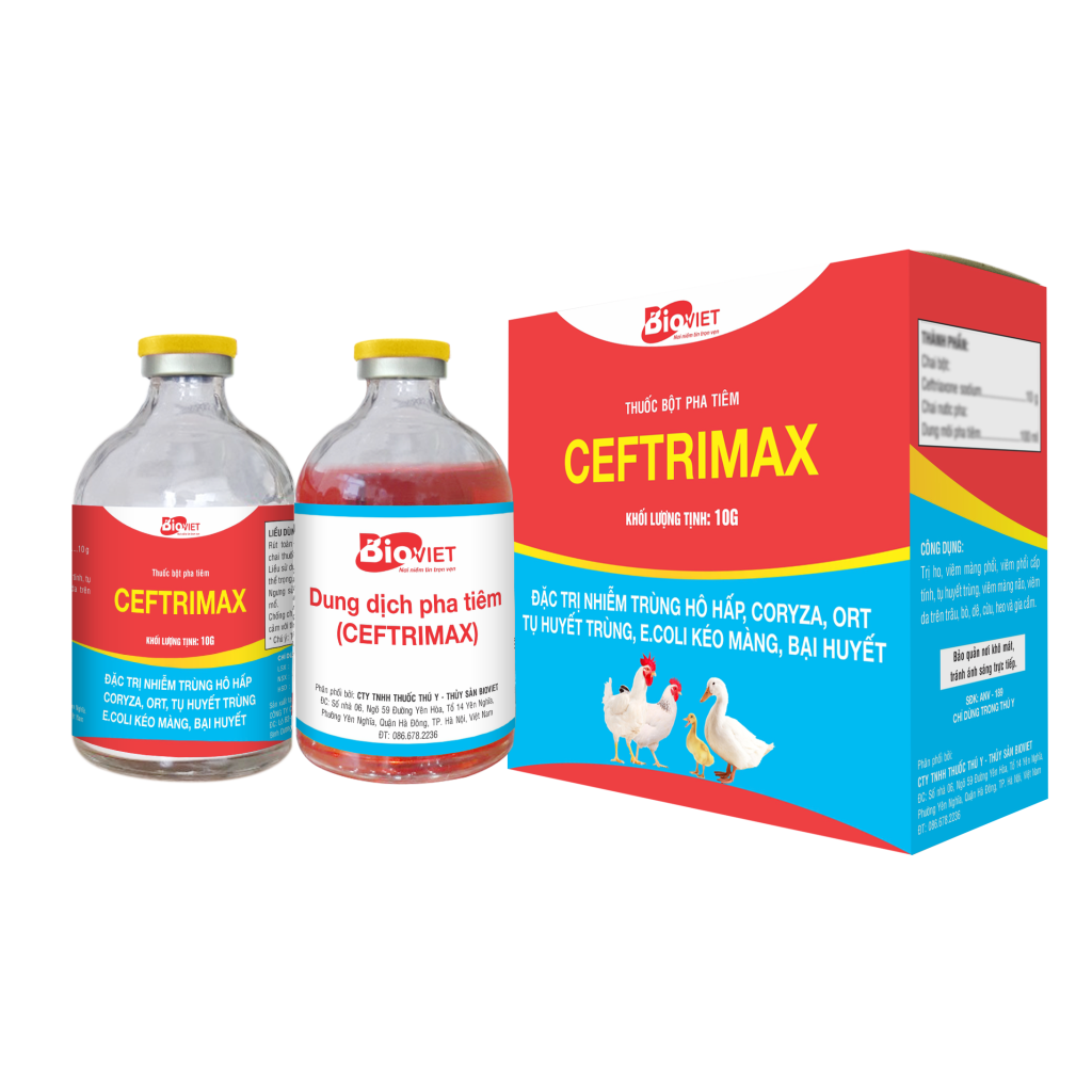 CEFTRIMAX ( BỘT PHA TIÊM 100ML) : ĐẶC TRỊ NHIỄM TRÙNG HÔ HẤP, HEN KHẸC, E.COLI, BẠI HUYẾT