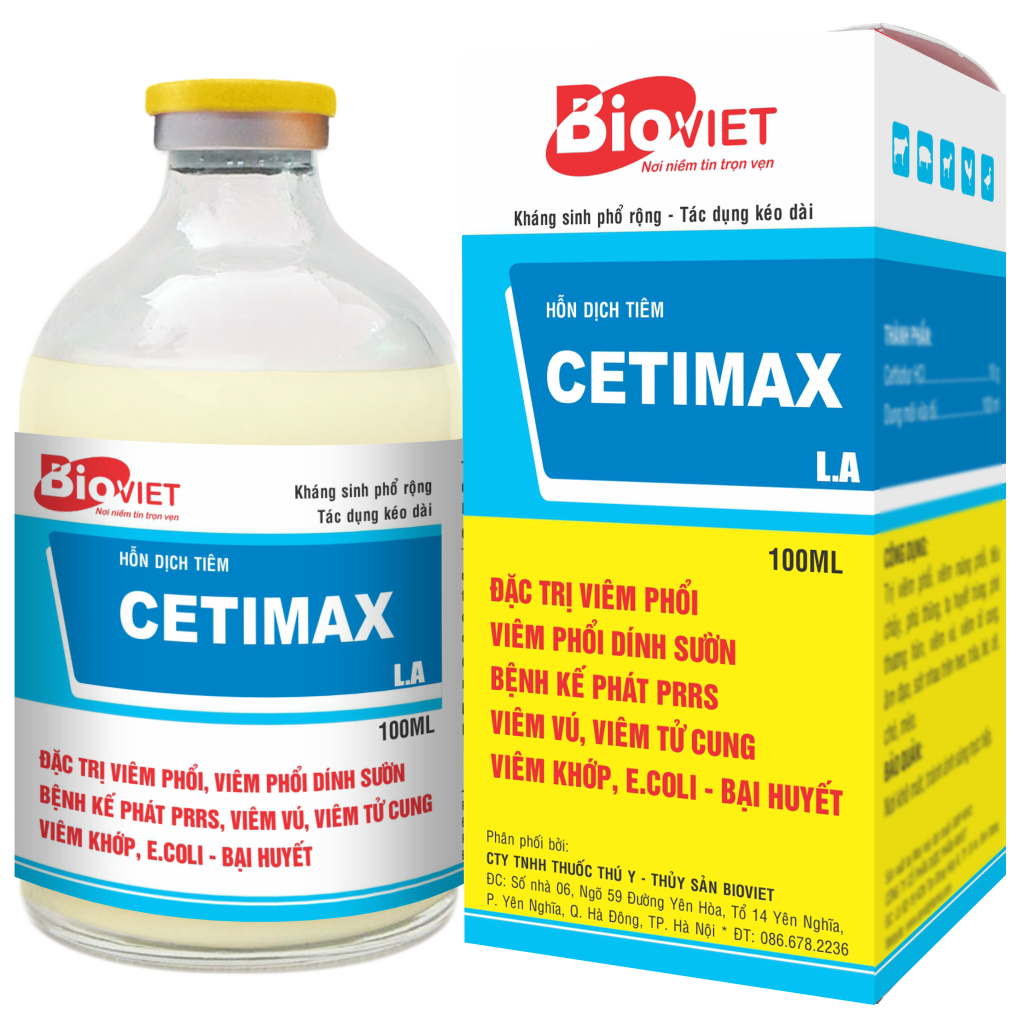 CEFTIMAX ( CEFTIFUR 10% ) : ĐẶC TRỊ HEN SUYỄN, HÔ HẤP , VIÊM PHỔI DÍNH SƯỜN,  VIÊM VÚ, VIÊM TỬ CUNG...