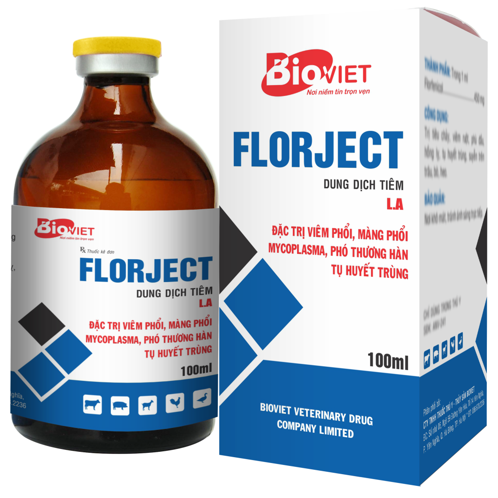 FLORJEC ( FLOR 45% ) : ĐẶC TRỊ BỆNH HÔ HẤP, VIÊM PHỔI CẤP VÀ MÃN TÍNH , TỤ HUYẾT TRÙNG