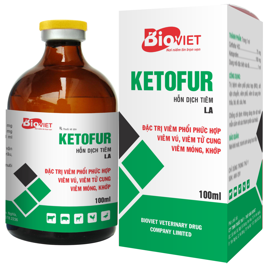 KETOFUR ( Ceftiofur 7,5% + ketoprofen 10% )