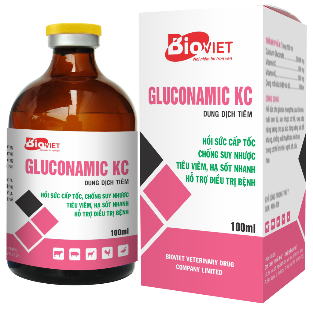 GLUCONAMIC KC : HỒI SỨC TỈNH NHANH, CHỐNG SUY NHƯỢC, TIÊU VIÊM HẠ SỐT, HỖ TRỢ ĐIỀU TRỊ BỆNH