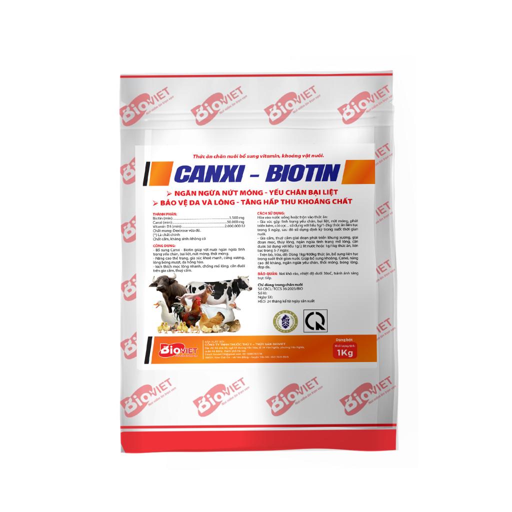 CANXI - BIOTIN - BỔ SUNG BIOTIN VÀ CANXI CAO CẤP CHO VẬT NUÔI , NGĂN NGỪA RỤNG LÔNG, NỨT MÓNG, PHÁT TRIỂN LÔNG CHẬM