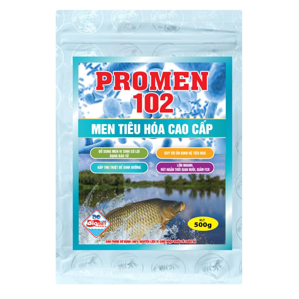 PROMEN 102 CÁ - MEN ĂN CAO CẤP CHO CÁ, NGỪA PHÂN NÁT, KHOẺ ĐƯỜNG RUỘT, GIẢM Ô NHIỄM NGUỒN NƯỚC